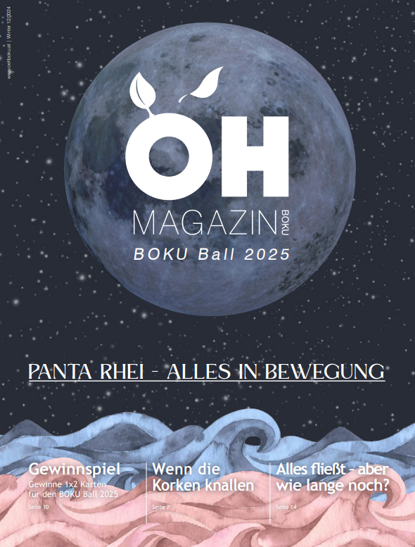 Deckblatt zum ÖH Boku Magazin über den BOKU Ball im Jänner 2025